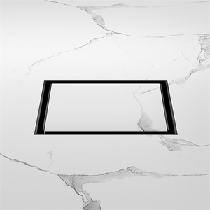 130mm Square Tile Insert Floor Waste 100mm Outlet Matte Black - Matte Black