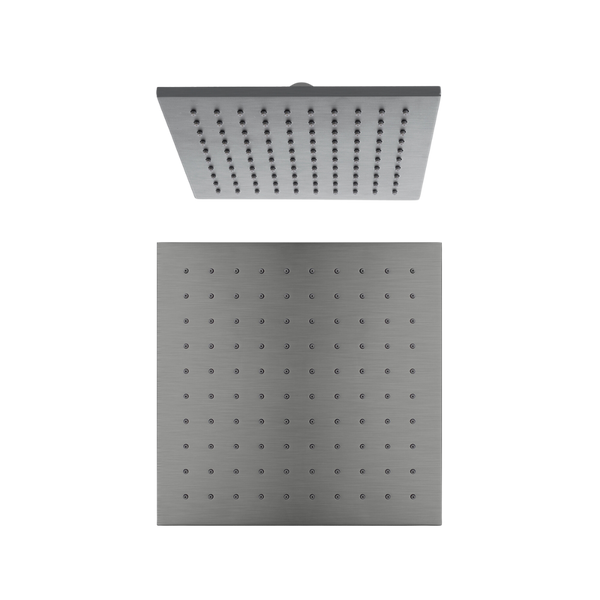 Square Shower Head 250mm Brushed Gunmetal