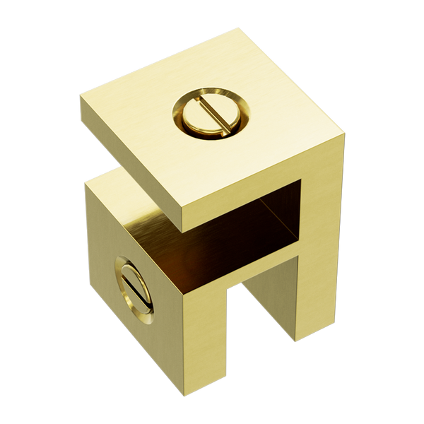 Over-Panel Glass To Glass Fitting 10mm Glass Brushed Gold