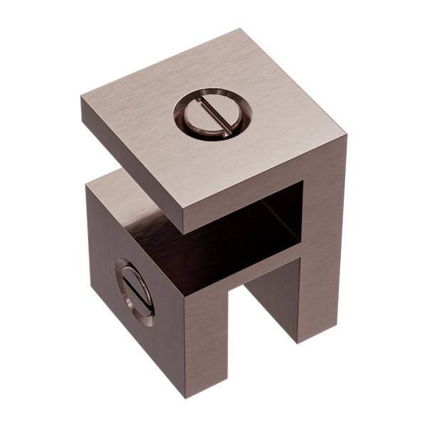 Over-Panel Glass To Glass Fitting 10mm Glass Brushed Bronze