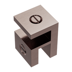 Over-Panel Glass To Glass Fitting 10mm Glass Brushed Bronze - Brushed Bronze