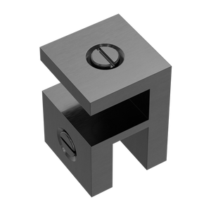 Over-Panel Glass To Glass Fitting 10mm Glass Gun Metal - Brushed Gunmetal