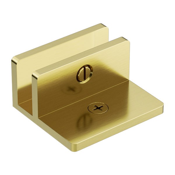 Shower F Bracket 10mm Glass Brushed Gold