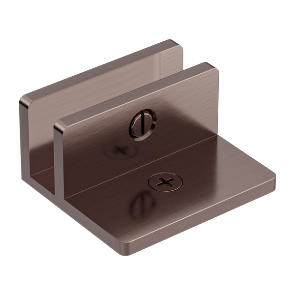 Shower F Bracket 10mm Glass Brushed Bronze