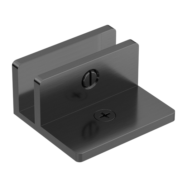 Shower F Bracket 10mm Glass Gun Metal