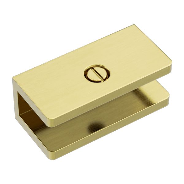 Shower U Bracket 10mm Glass Brushed Gold
