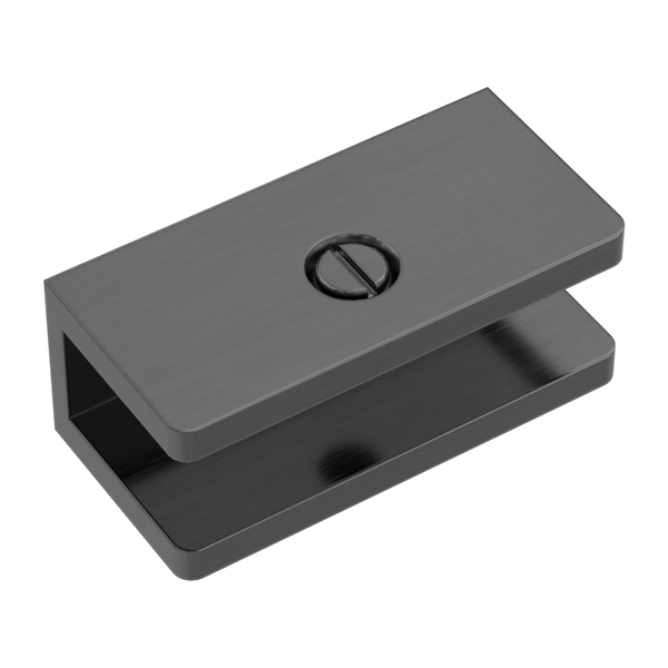 Shower U Bracket 10mm Glass Brushed Gunmetal