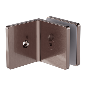 90 Degree Glass to Wall Bracket 10mm Glass Brushed Bronze - Brushed Bronze