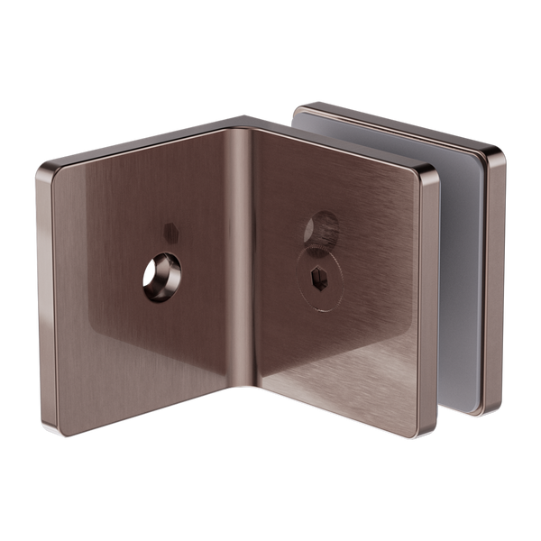 90 Degree Glass to Wall Bracket 10mm Glass Brushed Bronze
