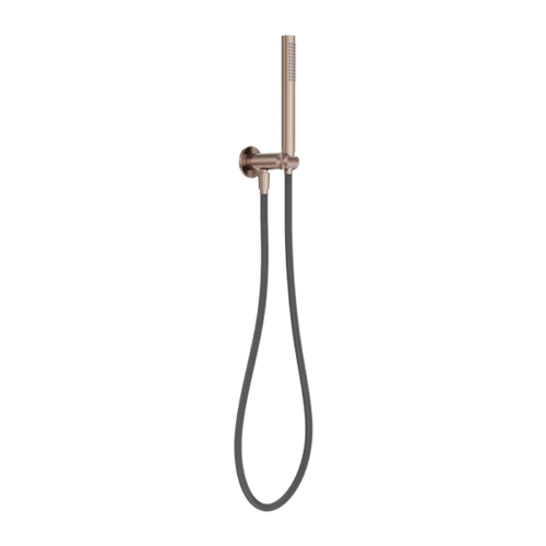 Zen Shower On Bracket With Outdoor Shower Hose Brushed Bronze