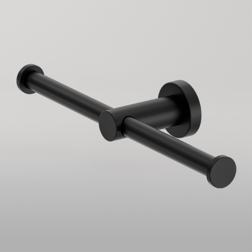 Mecca Double Toilet Roll Holder Matte Black