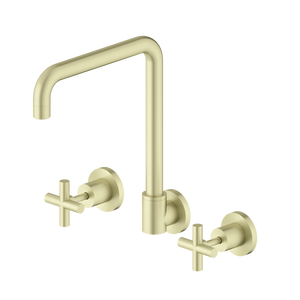 X Plus Wall Kitchen Set Swivel Spout Brushed Gold - Brushed Gold