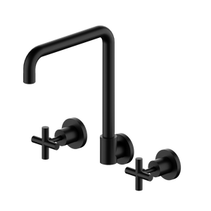 X Plus Wall Kitchen Set Swivel Spout Matte Black - Matte Black