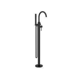 Mecca Round Freestanding Mixer With Hand Shower Matte Black - Matte Black