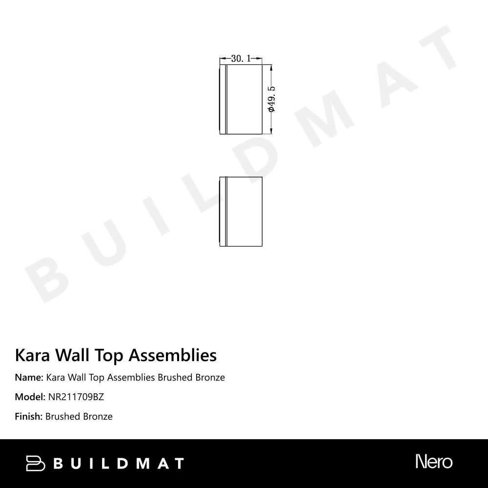 Kara Wall Top Assemblies Brushed Bronze