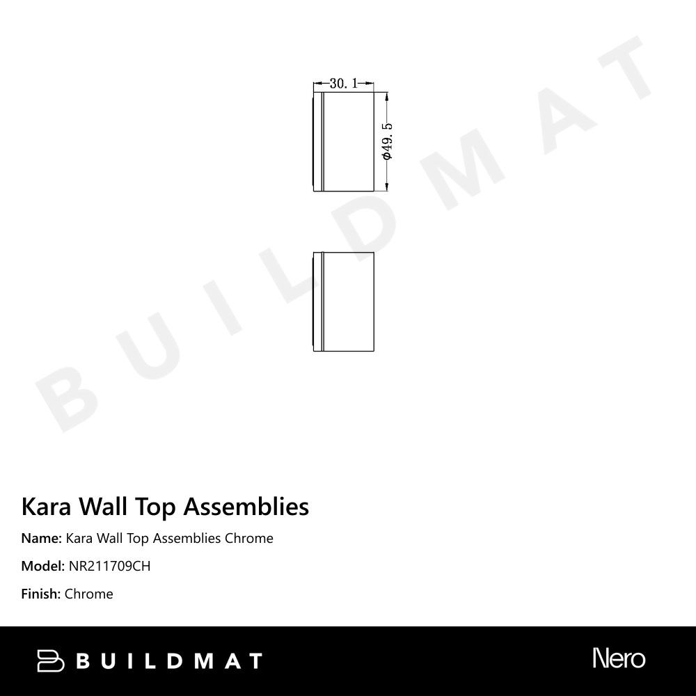 Kara Wall Top Assemblies Chrome