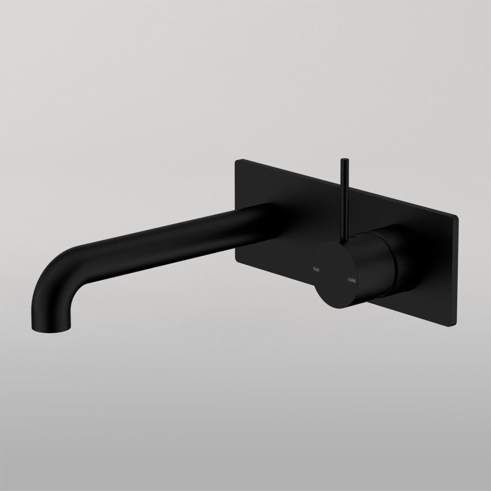 Mecca Wall Basin/Bath Mixer Handle Up 230mm Matte Black