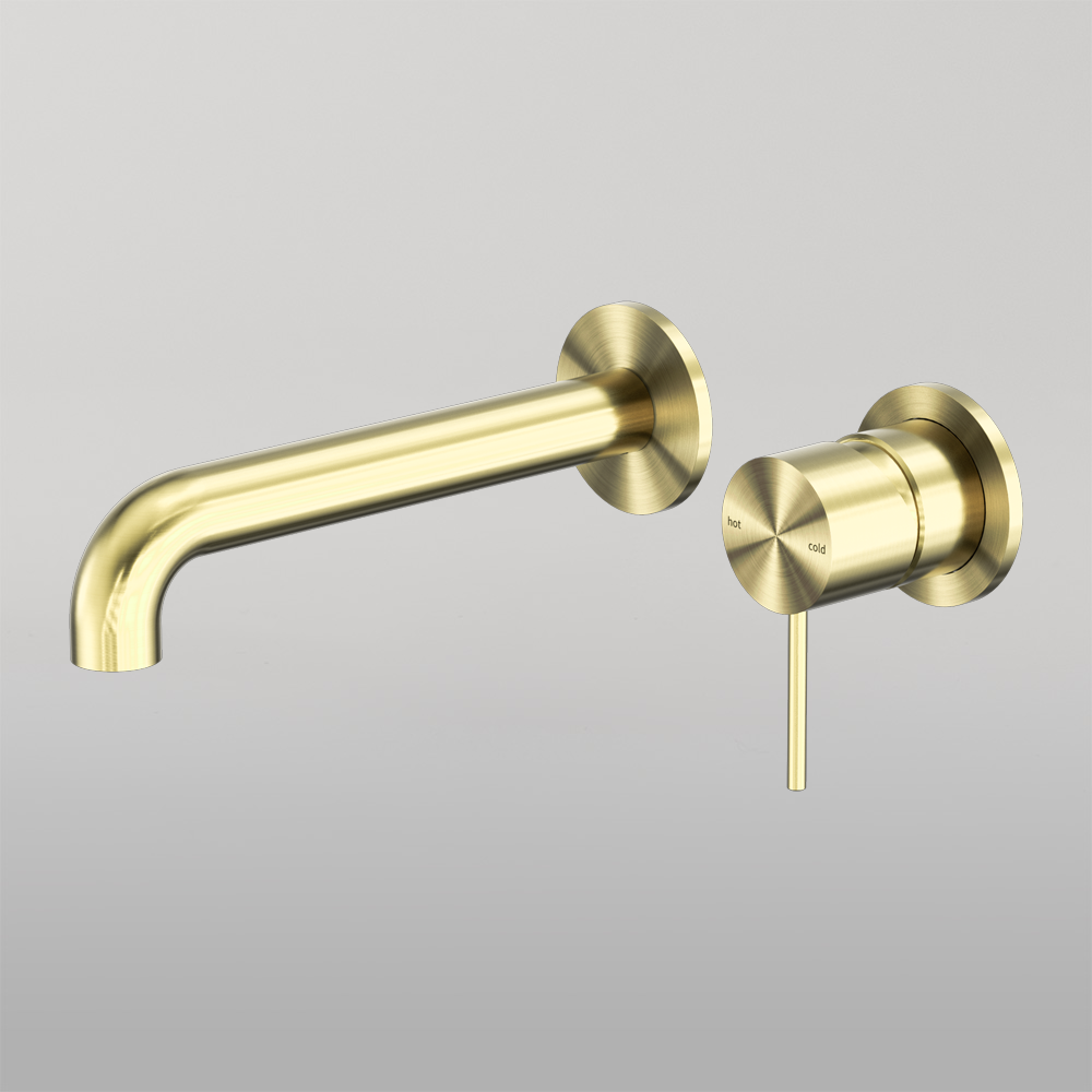 Mecca Wall Basin/Bath Mixer Separete Back Plate 160mm Brushed Gold