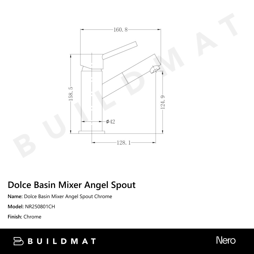 Dolce Basin Mixer Angel Spout Chrome