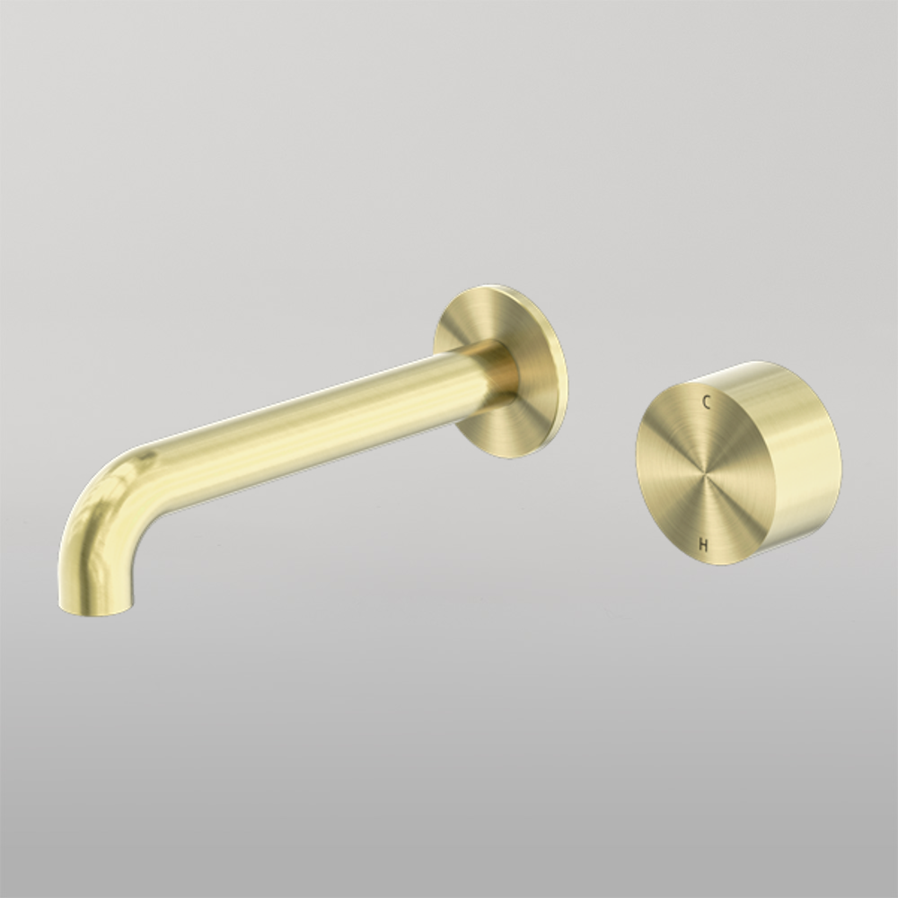Kara Progressive Wall Basin/Bath Set 160mm Brushed Gold