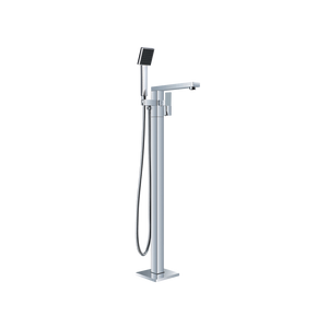 Square Freestanding Bath Mixer With Hand Shower Chrome - Chrome