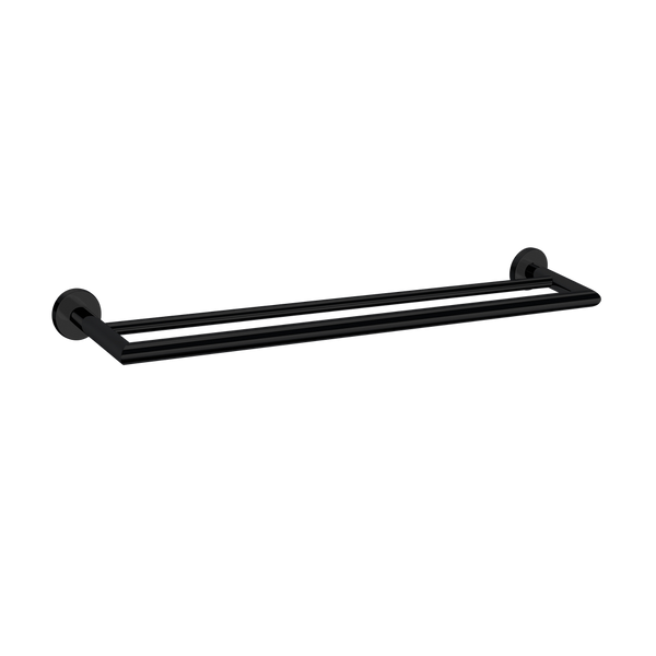 Dolce Double Towel Rail 700mm Matte Black