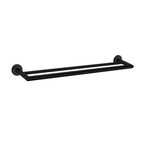 Dolce Double Towel Rail 700mm Matte Black - Matte Black