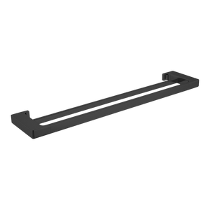 Pearl Double Towel Rail 600mm Matte Black - Matte Black