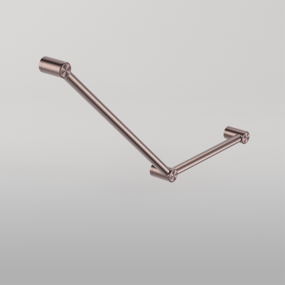 Mecca Care 32mm Ambulant Toilet Grab Rail 45 Degree 750X450mm Brushed Bronze