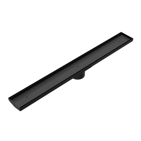 Tile Insert V Channel Floor Grate 89mm Outlet With Hole Saw Matte Black