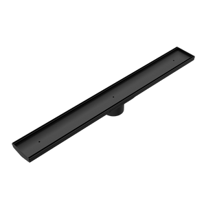 Tile Insert V Channel Floor Grate 89mm Outlet With Hole Saw Matte Black - Matte Black