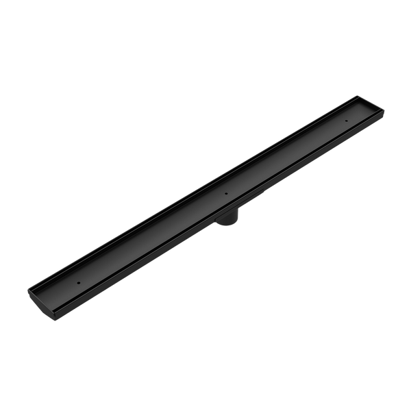 Tile Insert V Channel Floor Grate 50mm Outlet With Hole Saw Matte Black