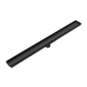 Tile Insert V Channel Floor Grate 50mm Outlet With Hole Saw Matte Black - Matte Black