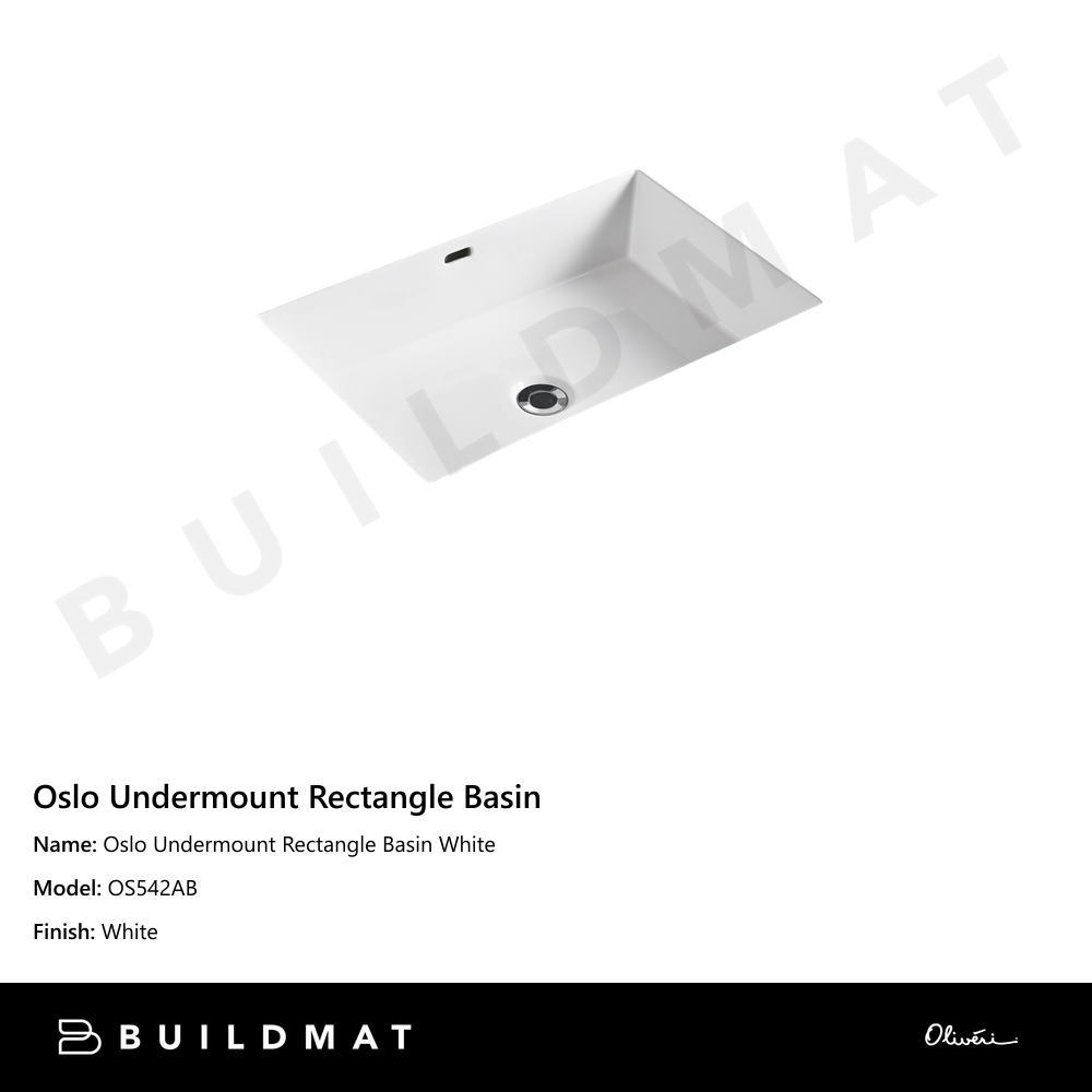 Oslo Undermount Rectangle Basin White