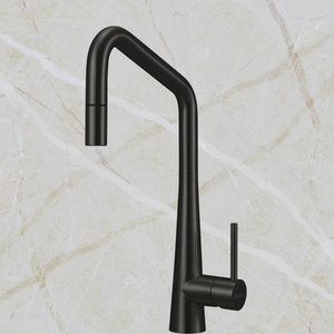 Essente 316 Stainless Steel Square Goose Neck Pull Out Mixer Lead Free Brushed Black - Brushed Black