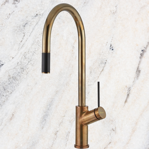 Vilo Pull Out Mixer Natural Brass - Natural Brass