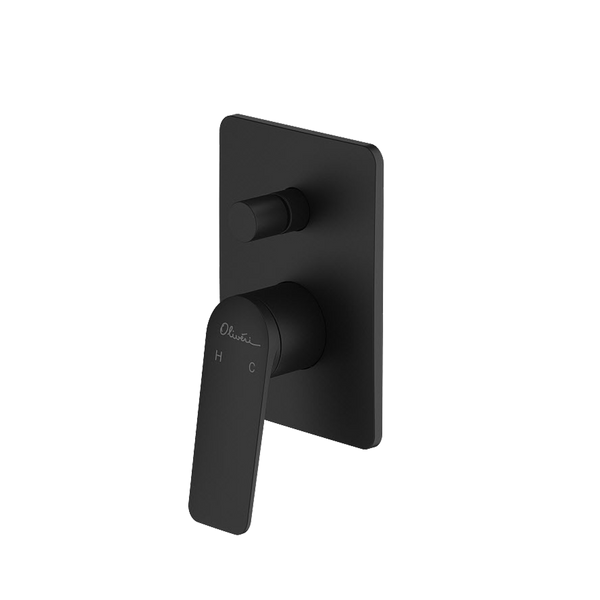 Paris Wall Mixer With Diverter Matte Black