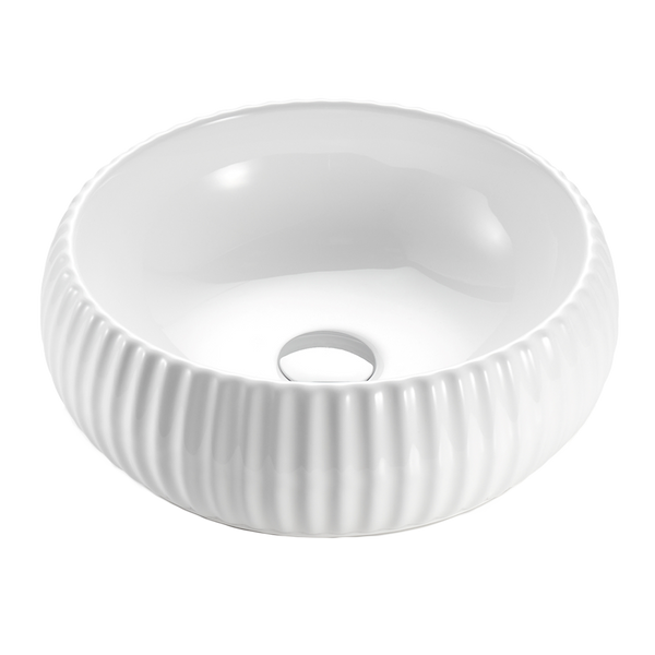Lily Gloss White Fluted Basin