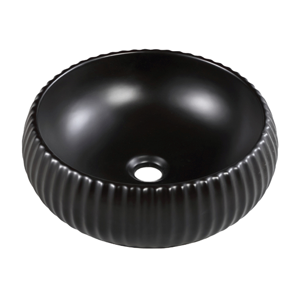 Lily Matte Black Fluted Basin