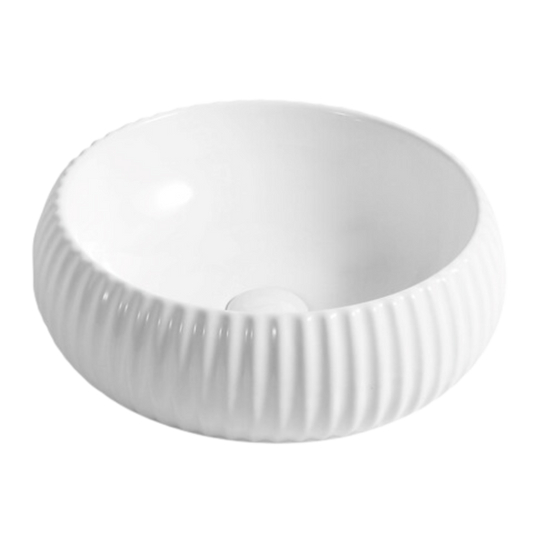 Lily Matte White Fluted Basin