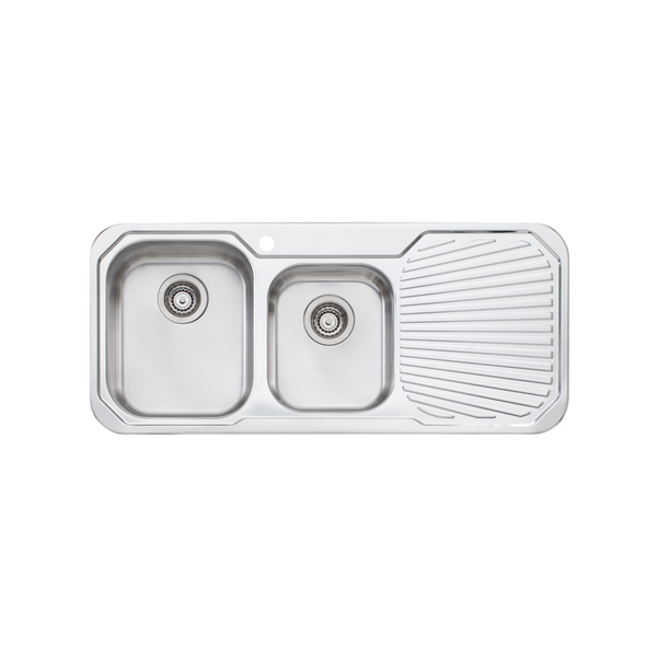 Petite 1 And 3/4 Bowl Sink With Drainer Left Stainless Steel