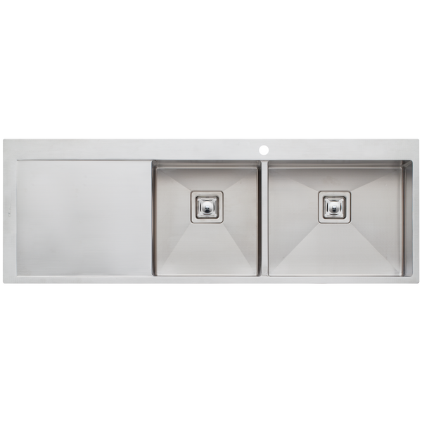 Professional Series 1 And 3/4 Bowl Topmount Sink With Drainer Right Stainless Steel