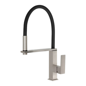 Vezz Flexible Hose Sink Mixer Square 210mm Lead Free Brushed Nickel - Brushed Nickel