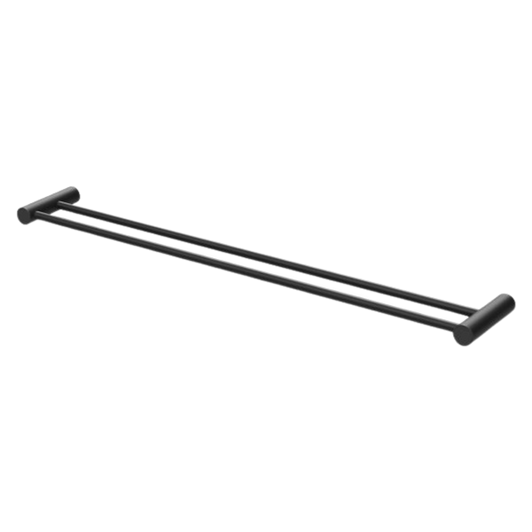 Vivid Slimline Double Towel Rail 800mm Matte Black