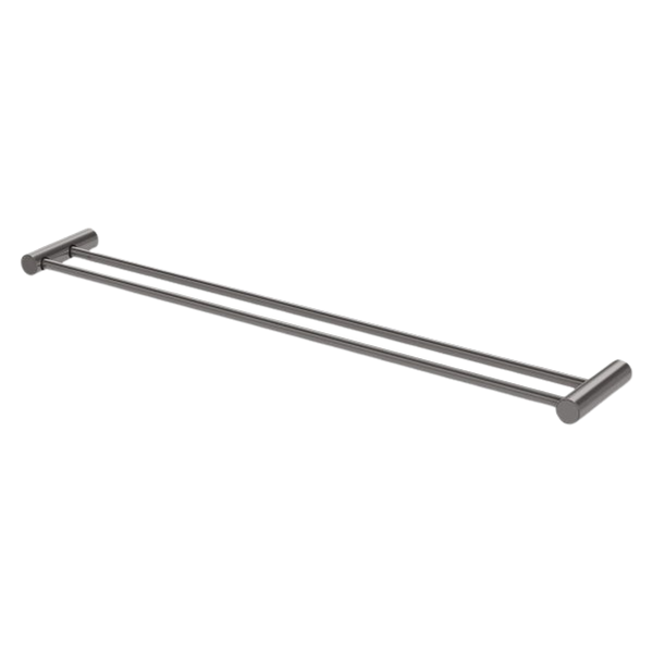Vivid Slimline Double Towel Rail 800mm  Brushed Carbon