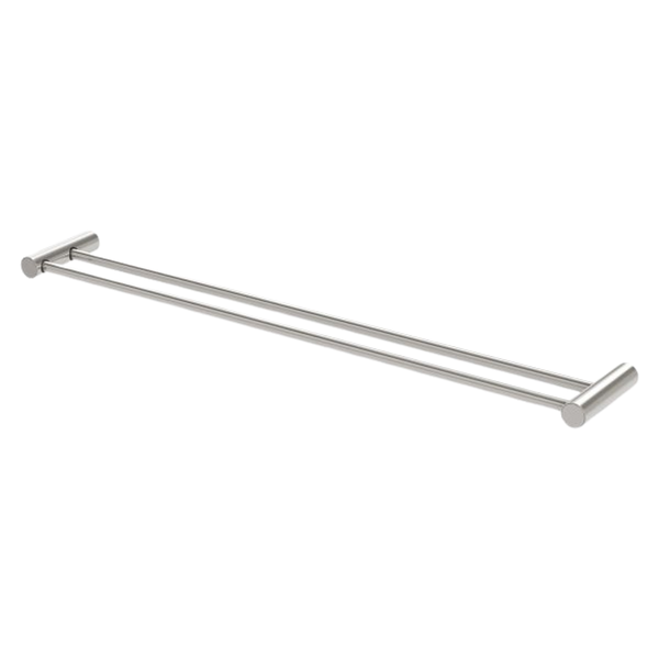 Vivid Slimline Double Towel Rail 800mm Brushed Nickel
