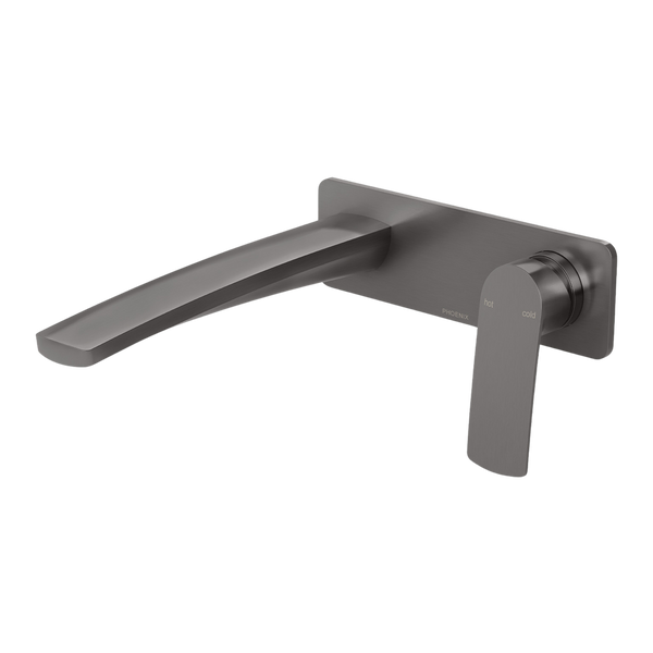 Mekko SwitchMix Wall Basin / Bath Mixer Set 200mm Fit-Off Kit Brushed Carbon