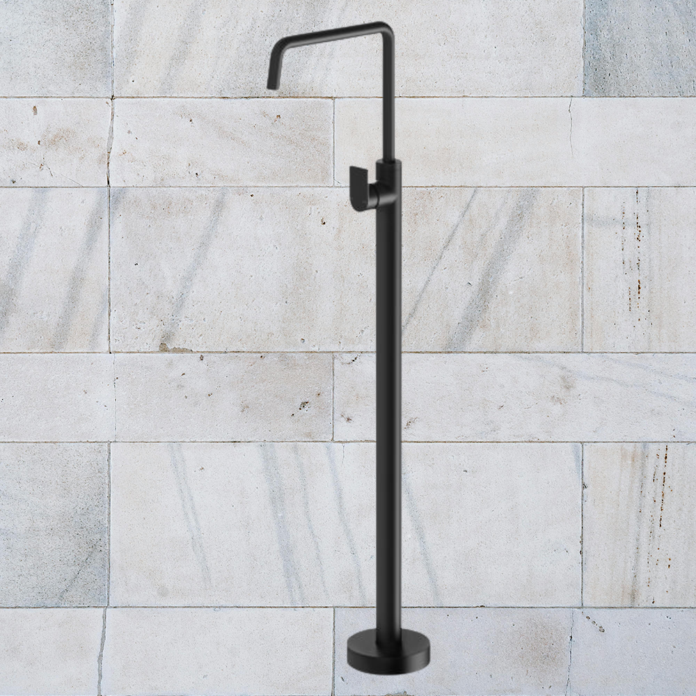 Mekko Floor Mounted Bath Mixer Matte Black