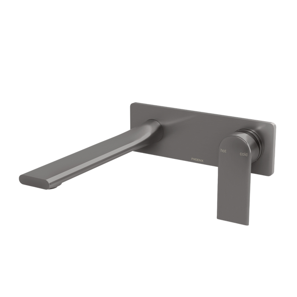 Teel SwitchMix Wall Basin / Bath Mixer Set 200mm Fit-Off Kit Brushed Carbon