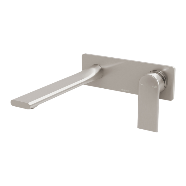 Teel SwitchMix Wall Basin / Bath Mixer Set 200mm Fit-Off Kit Brushed Nickel